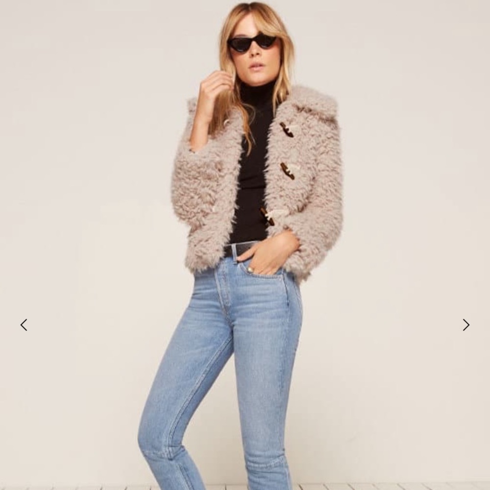 REFORMATION Teddy Soft Toggle Coat Oatmeal XS